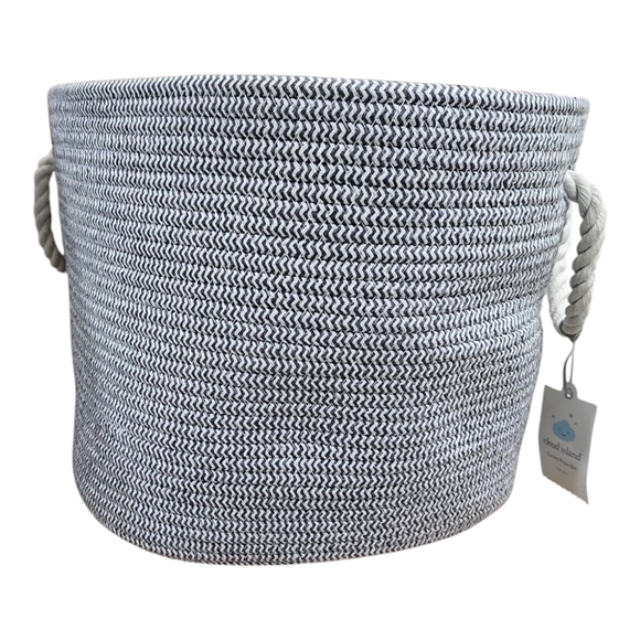 Large Round Coiled Rope Basket - Picture 2 of 5